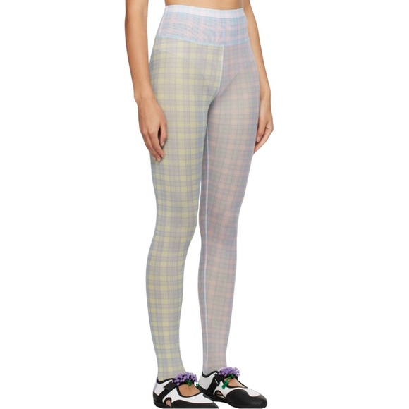 COPOVA LOWENA NWOT Multicolor plaid stirrup leggings Size M - Picture 4 of 9